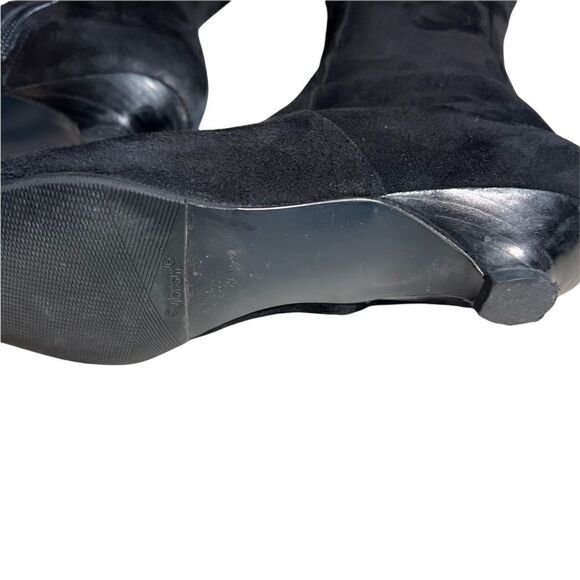 Pura Lopez Over Knee Suede Boots Kitten Heels - Picture 2 of 14